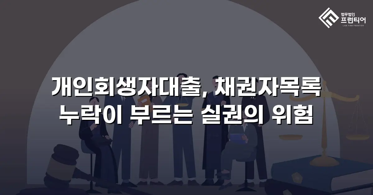 개인회생자대출, 채권자목록 누락이 부르는 실권의 위험