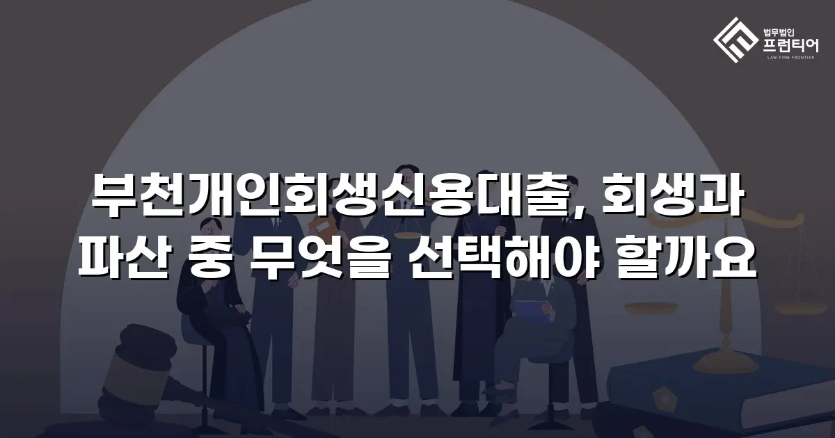 부천개인회생신용대출, 회생과 파산 중 무엇을 선택해야 할까요