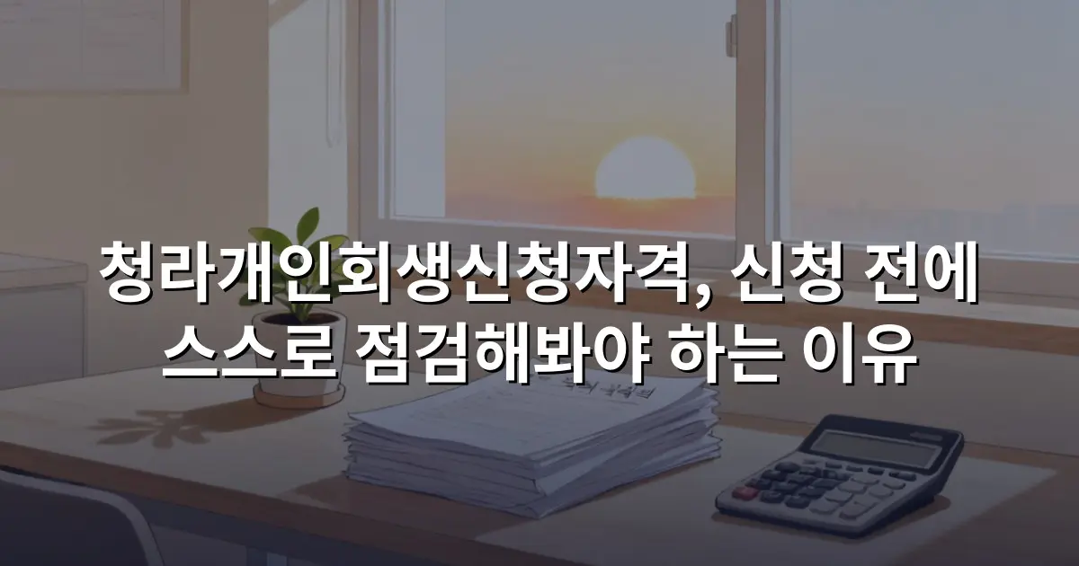청라개인회생신청자격, 신청 전에 스스로 점검해봐야 하는 이유