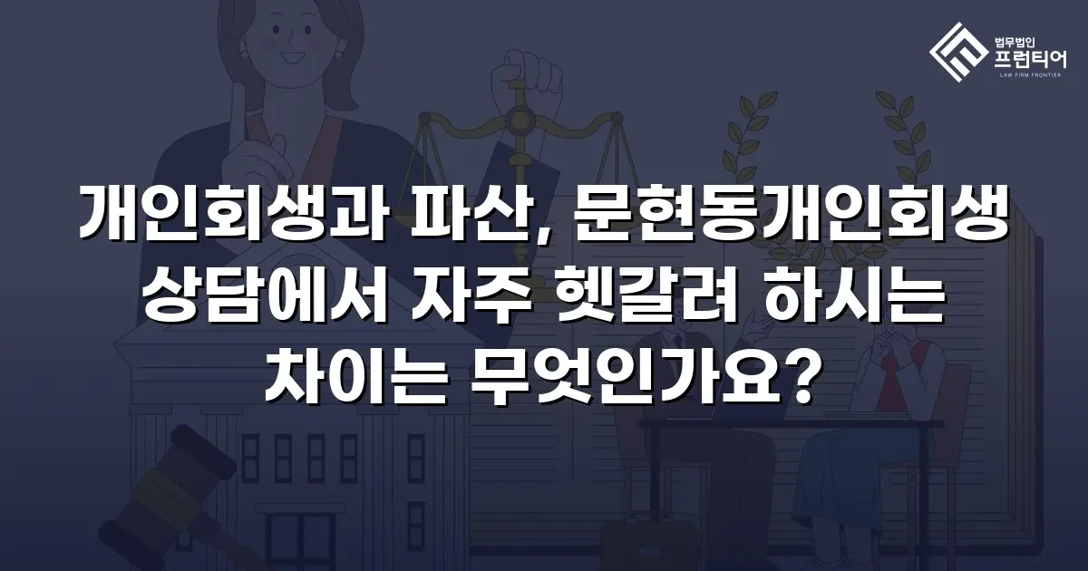 개인회생과 파산, 문현동개인회생 상담에서 자주 헷갈려 하시는 차이는 무엇인가요?