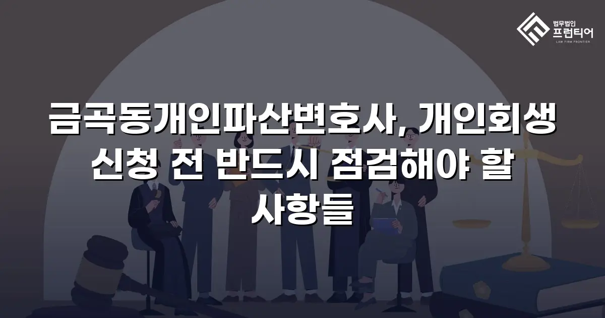 금곡동개인파산변호사, 개인회생 신청 전 반드시 점검해야 할 사항들