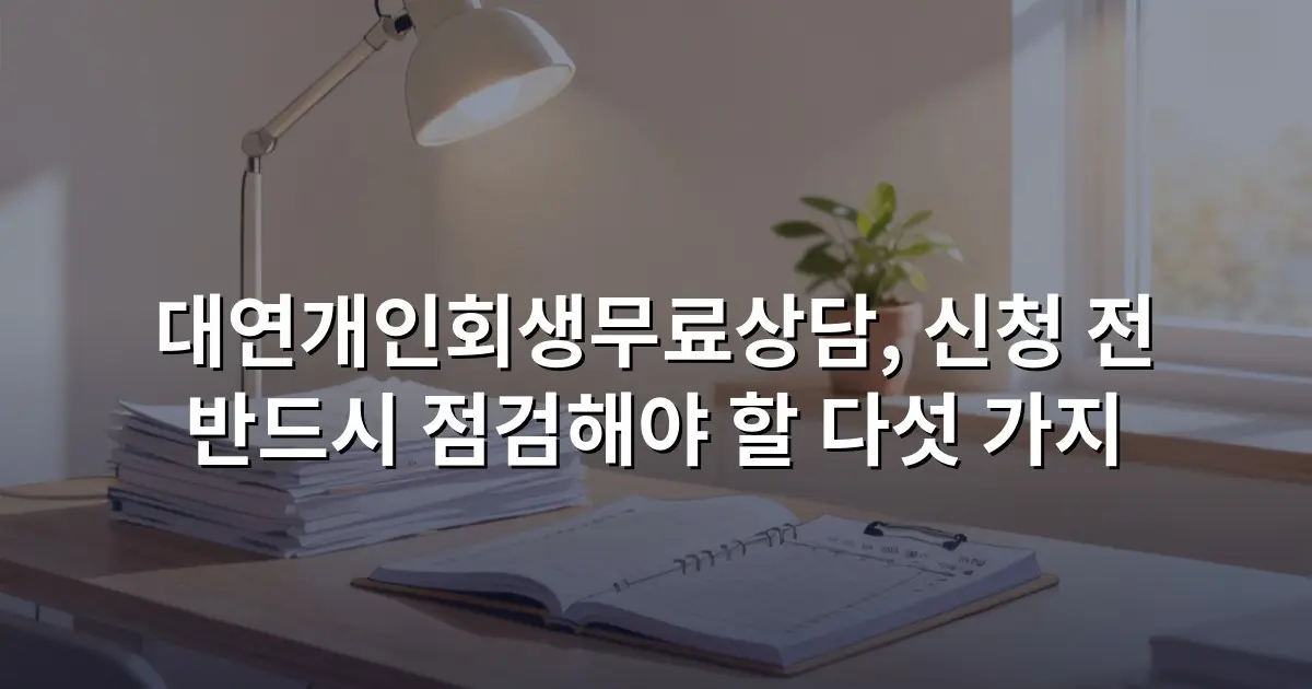 대연개인회생무료상담, 신청 전 반드시 점검해야 할 다섯 가지