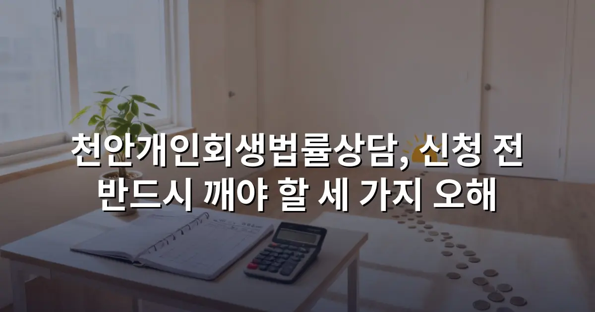 천안개인회생법률상담, 신청 전 반드시 깨야 할 세 가지 오해