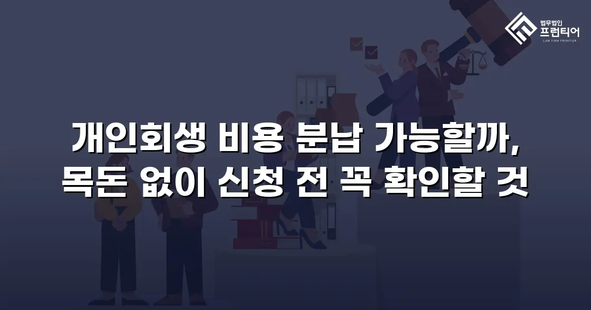 개인회생 비용 분납 가능할까, 목돈 없이 신청 전 꼭 확인할 것