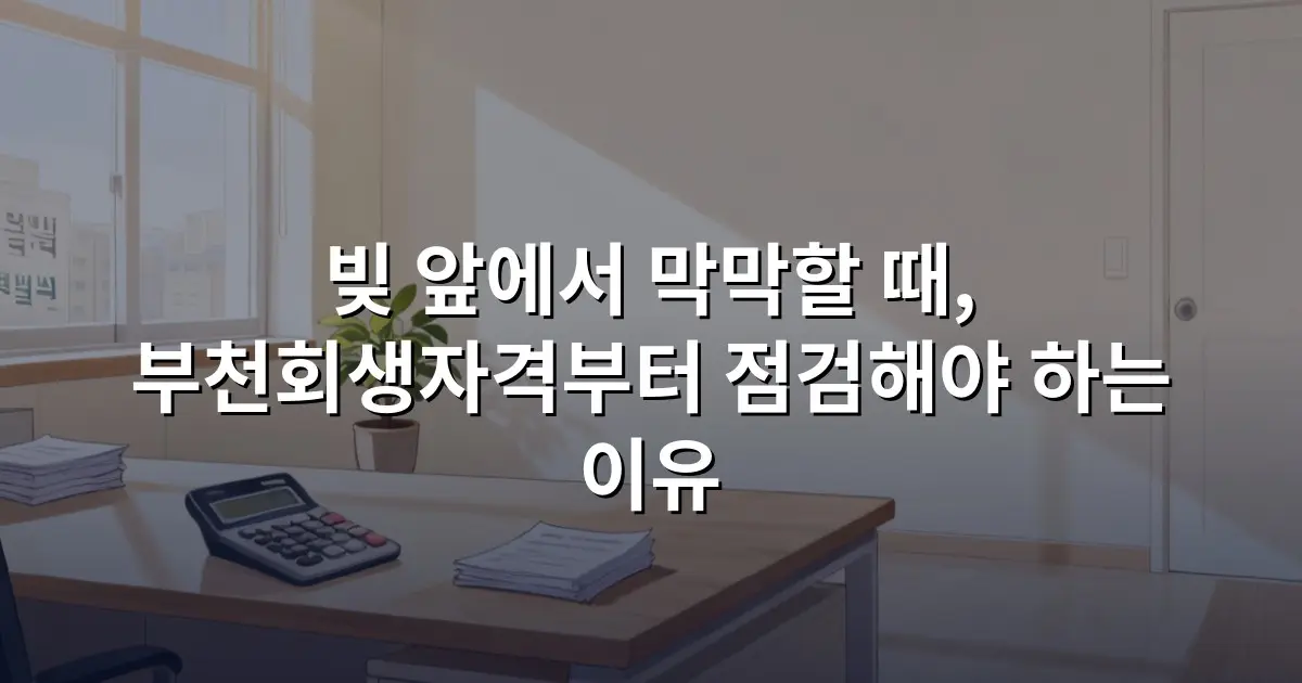 빚 앞에서 막막할 때, 부천회생자격부터 점검해야 하는 이유