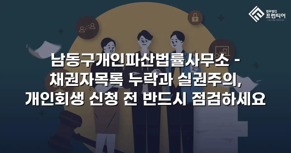 남동구개인파산법률사무소 – 채권자목록 누락과 실권주의, 개인회생 신청 전 반드시 점검하세요
