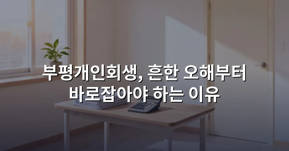부평개인회생, 흔한 오해부터 바로잡아야 하는 이유