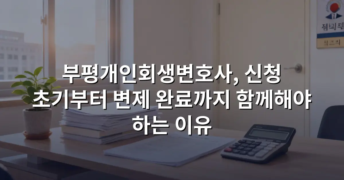 부평개인회생변호사, 신청 초기부터 변제 완료까지 함께해야 하는 이유