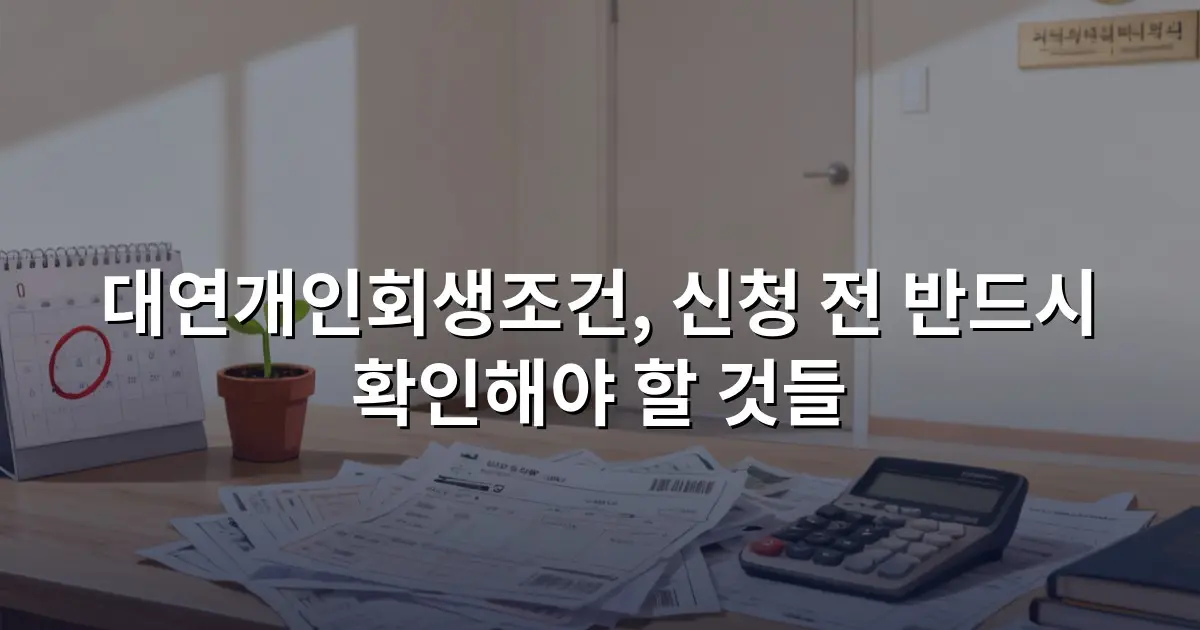 대연개인회생조건, 신청 전 반드시 확인해야 할 것들