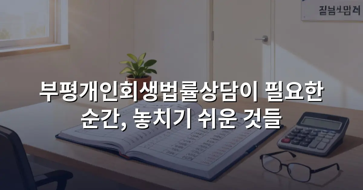 부평개인회생법률상담이 필요한 순간, 놓치기 쉬운 것들