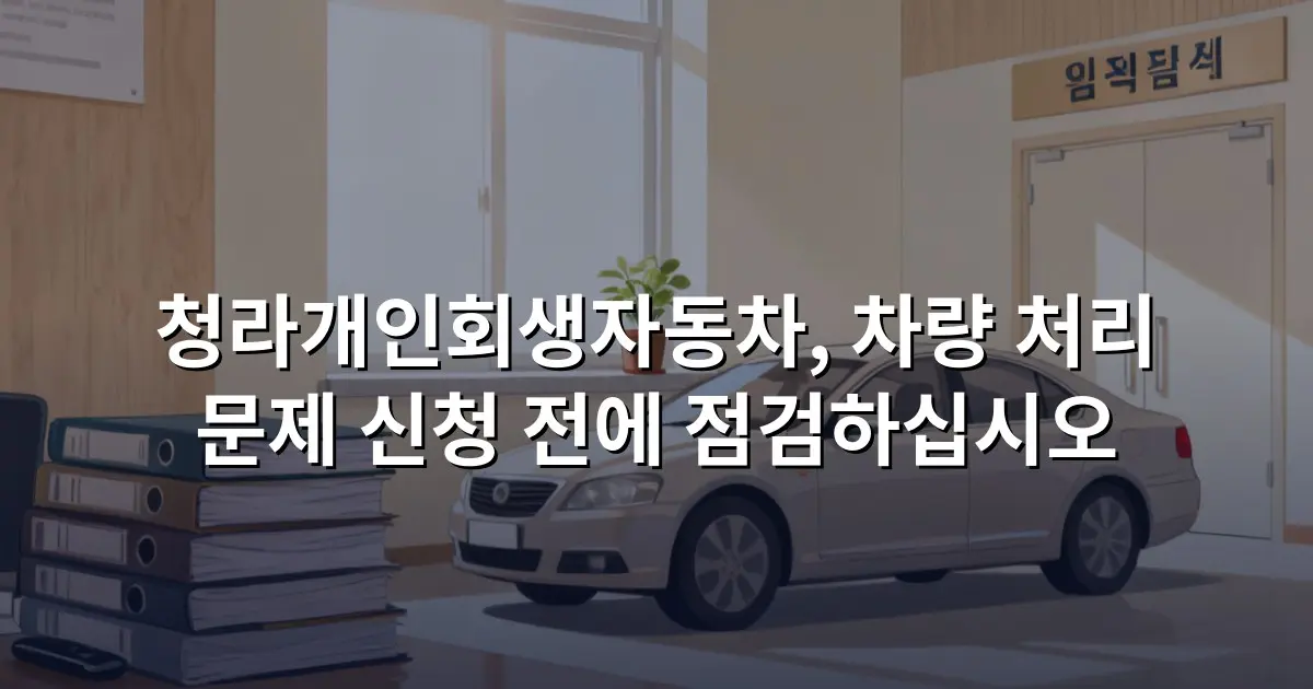 청라개인회생자동차, 차량 처리 문제 신청 전에 점검하십시오