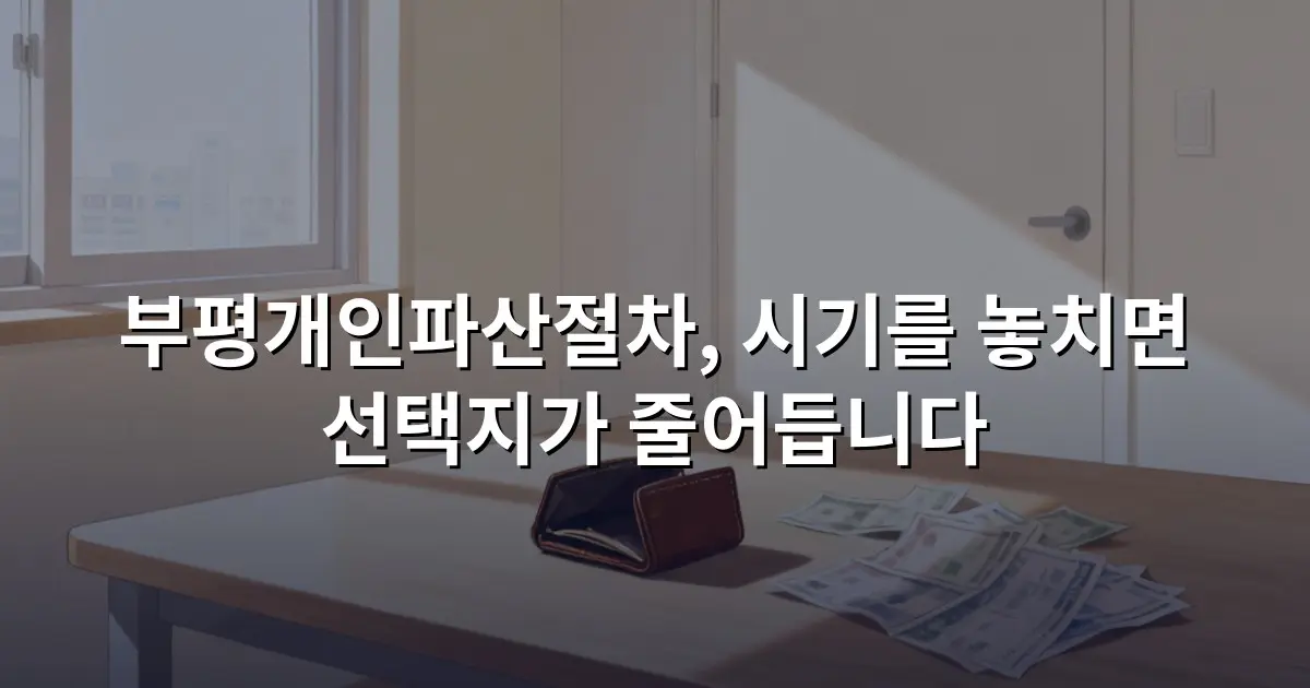 부평개인파산절차, 시기를 놓치면 선택지가 줄어듭니다