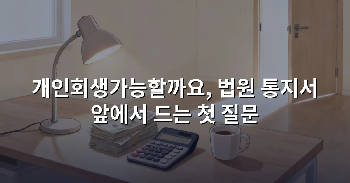 개인회생가능할까요, 법원 통지서 앞에서 드는 첫 질문