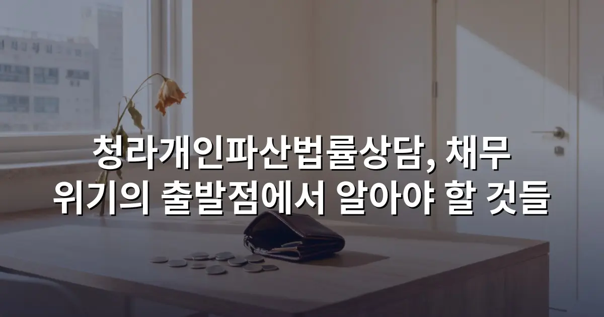 청라개인파산법률상담, 채무 위기의 출발점에서 알아야 할 것들