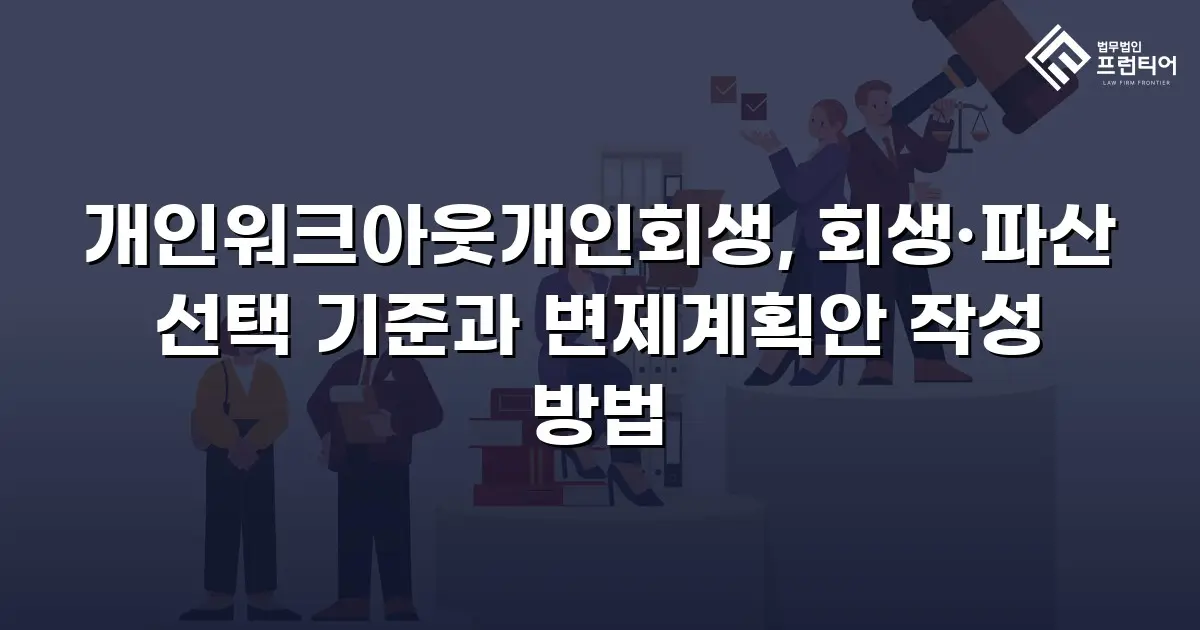 개인워크아웃개인회생, 회생·파산 선택 기준과 변제계획안 작성 방법