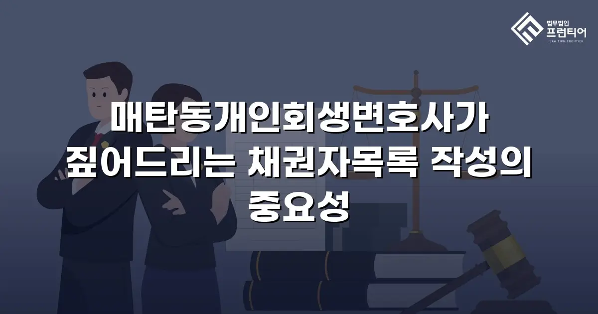 매탄동개인회생변호사가 짚어드리는 채권자목록 작성의 중요성