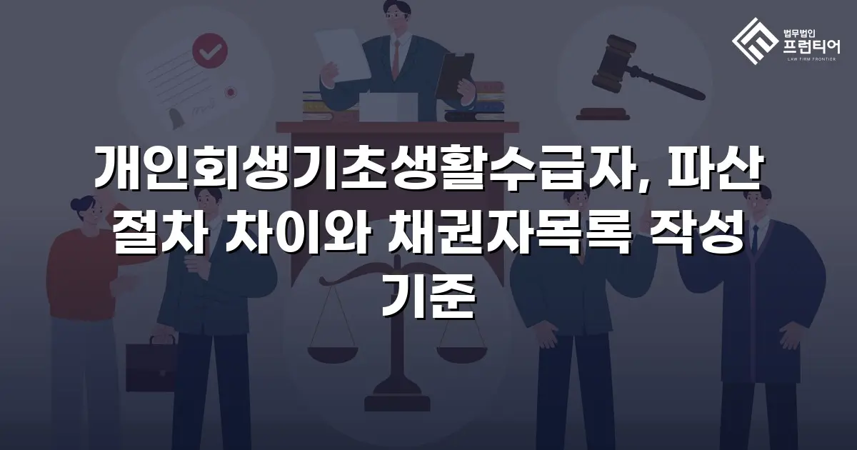 개인회생기초생활수급자, 파산 절차 차이와 채권자목록 작성 기준