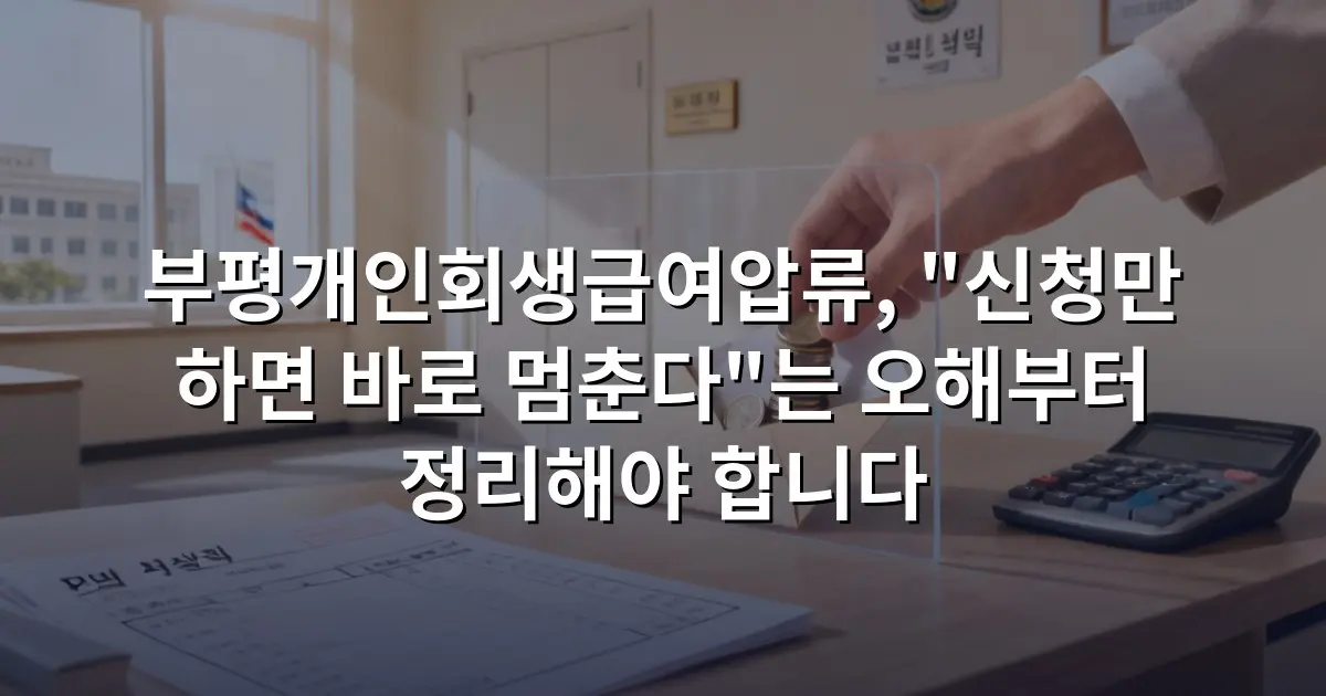 부평개인회생급여압류, "신청만 하면 바로 멈춘다"는 오해부터 정리해야 합니다