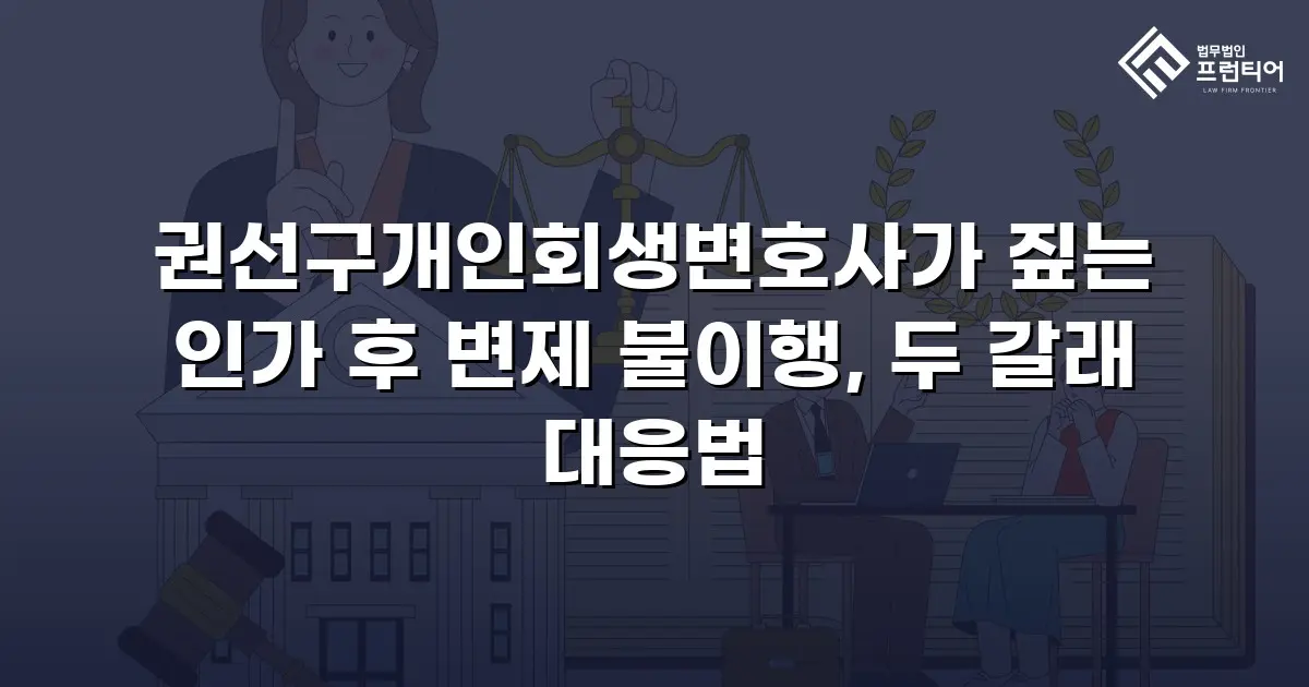권선구개인회생변호사가 짚는 인가 후 변제 불이행, 두 갈래 대응법