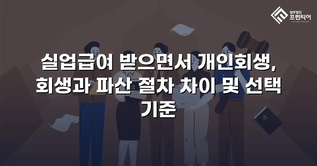 실업급여 받으면서 개인회생, 회생과 파산 절차 차이 및 선택 기준