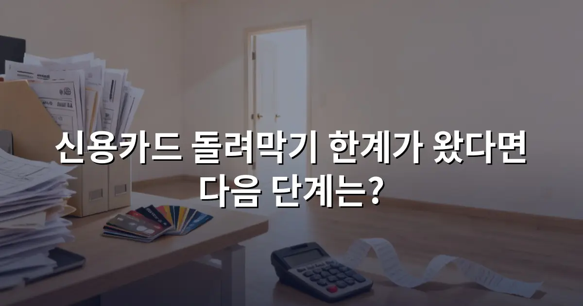 신용카드 돌려막기 한계가 왔다면 다음 단계는?