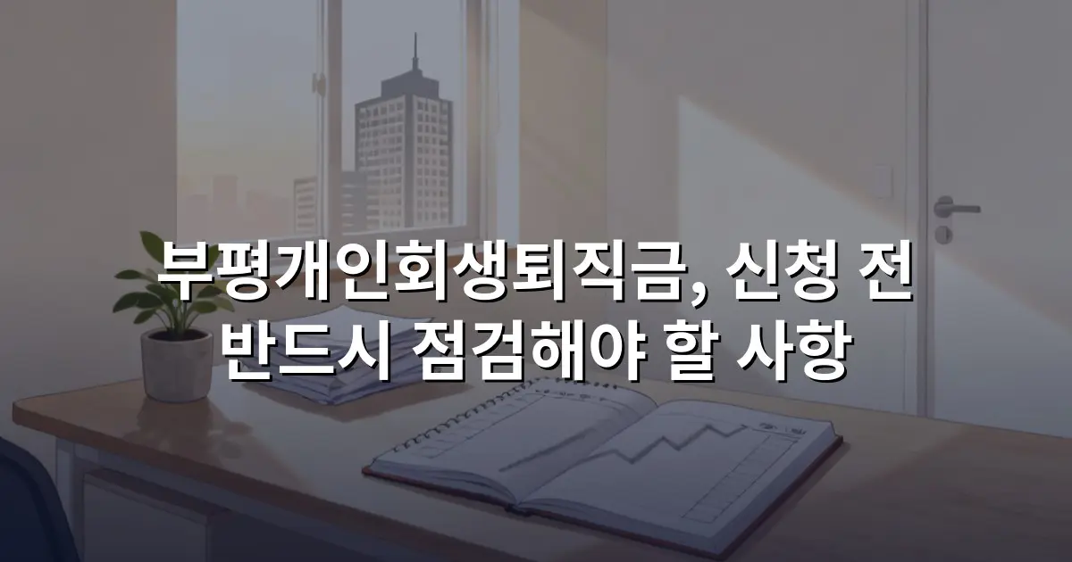 부평개인회생퇴직금, 신청 전 반드시 점검해야 할 사항