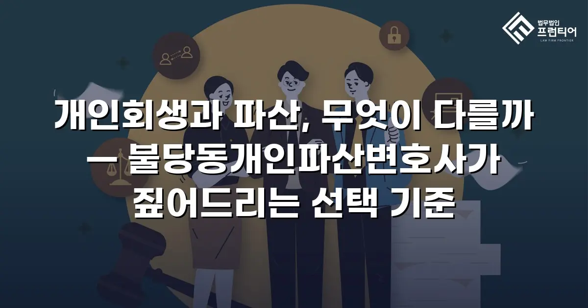 개인회생과 파산, 무엇이 다를까 — 불당동개인파산변호사가 짚어드리는 선택 기준