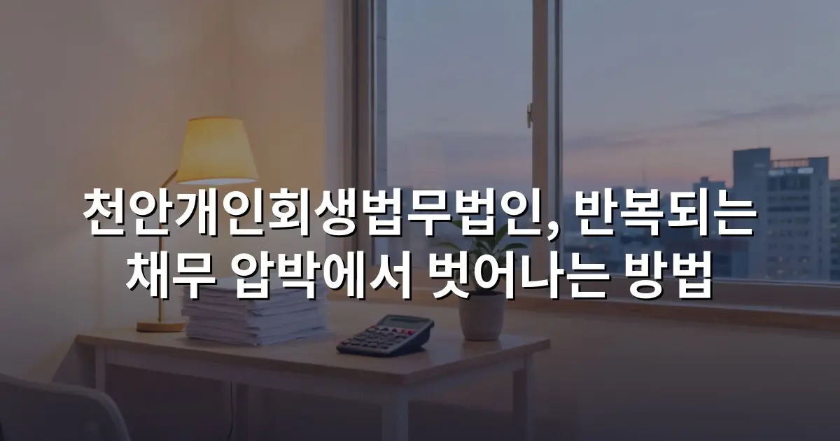 천안개인회생법무법인, 반복되는 채무 압박에서 벗어나는 방법