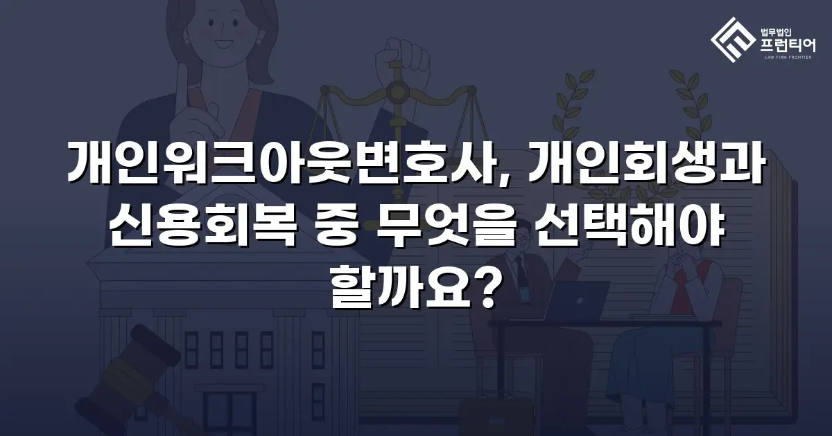 개인워크아웃변호사, 개인회생과 신용회복 중 무엇을 선택해야 할까요?