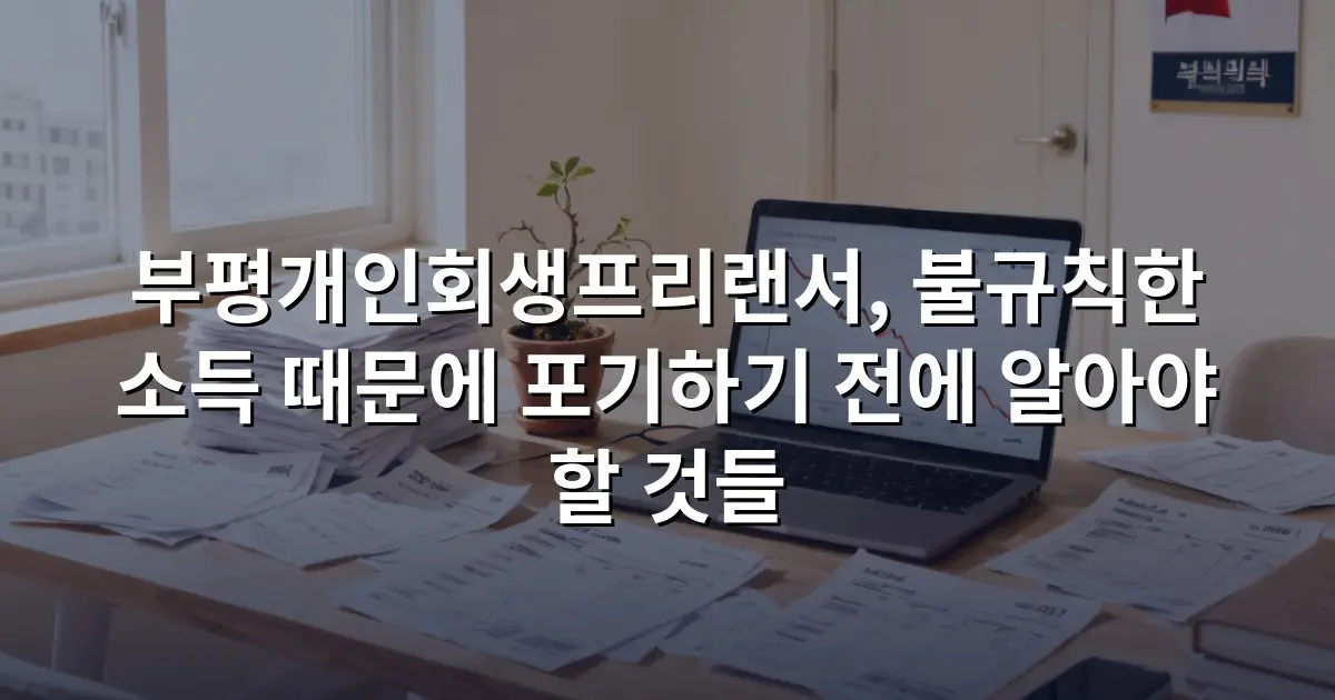부평개인회생프리랜서, 불규칙한 소득 때문에 포기하기 전에 알아야 할 것들
