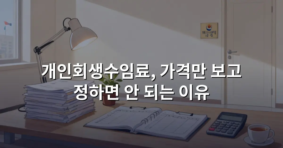 개인회생수임료, 가격만 보고 정하면 안 되는 이유
