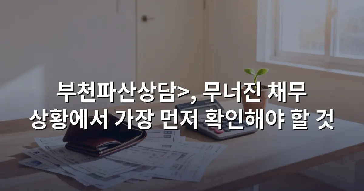 부천파산상담>, 무너진 채무 상황에서 가장 먼저 확인해야 할 것