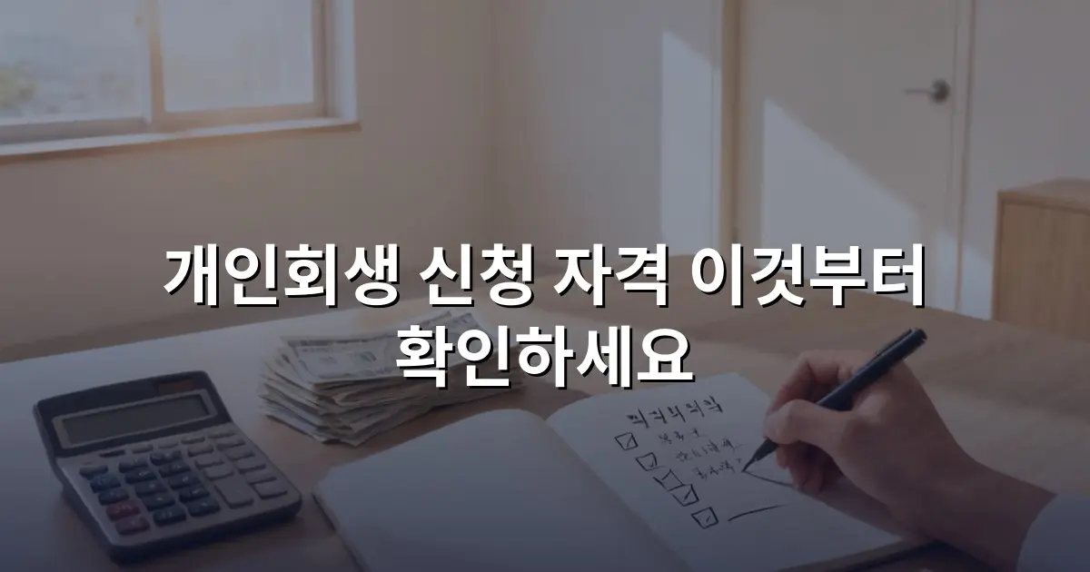개인회생 신청 자격 이것부터 확인하세요