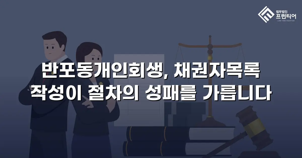 반포동개인회생, 채권자목록 작성이 절차의 성패를 가릅니다