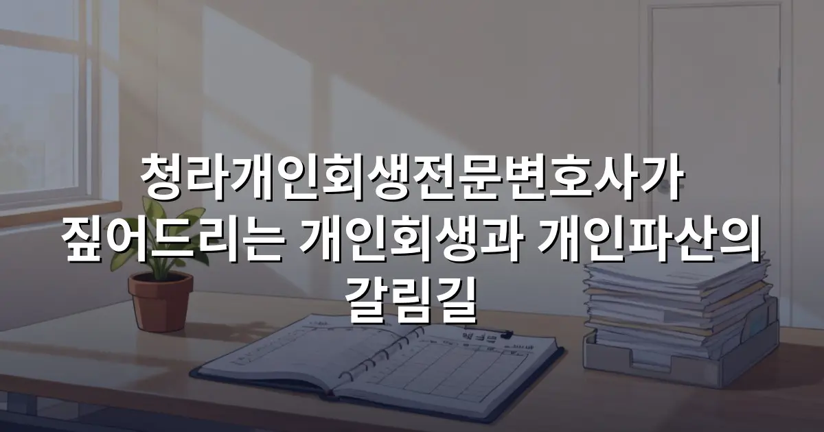 청라개인회생전문변호사가 짚어드리는 개인회생과 개인파산의 갈림길