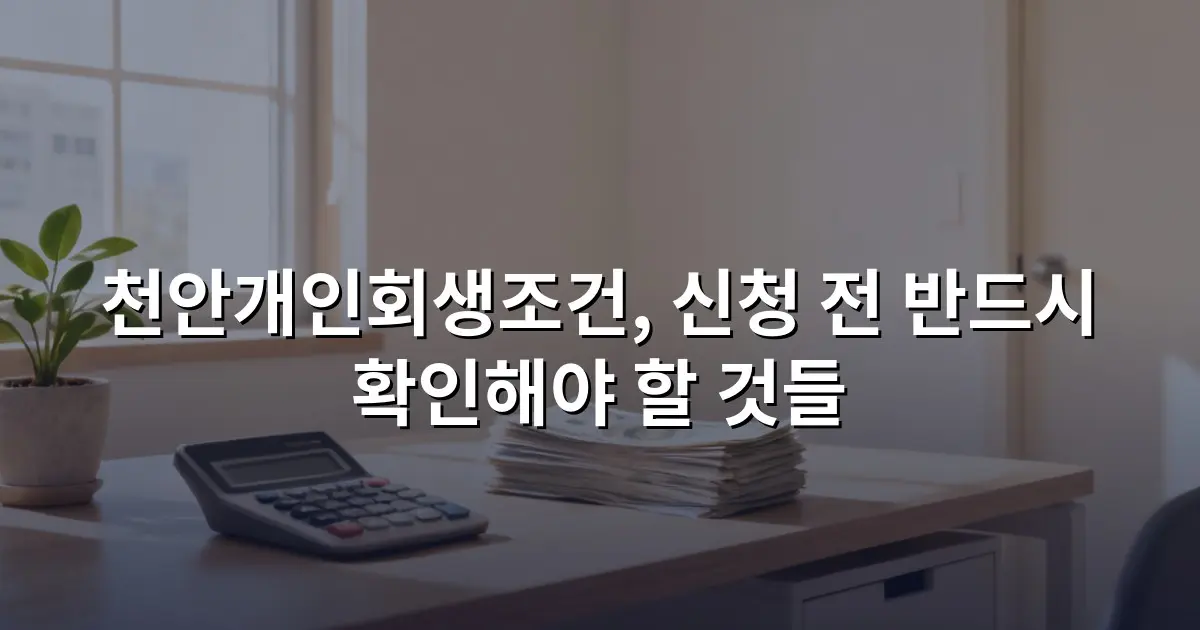 천안개인회생조건, 신청 전 반드시 확인해야 할 것들