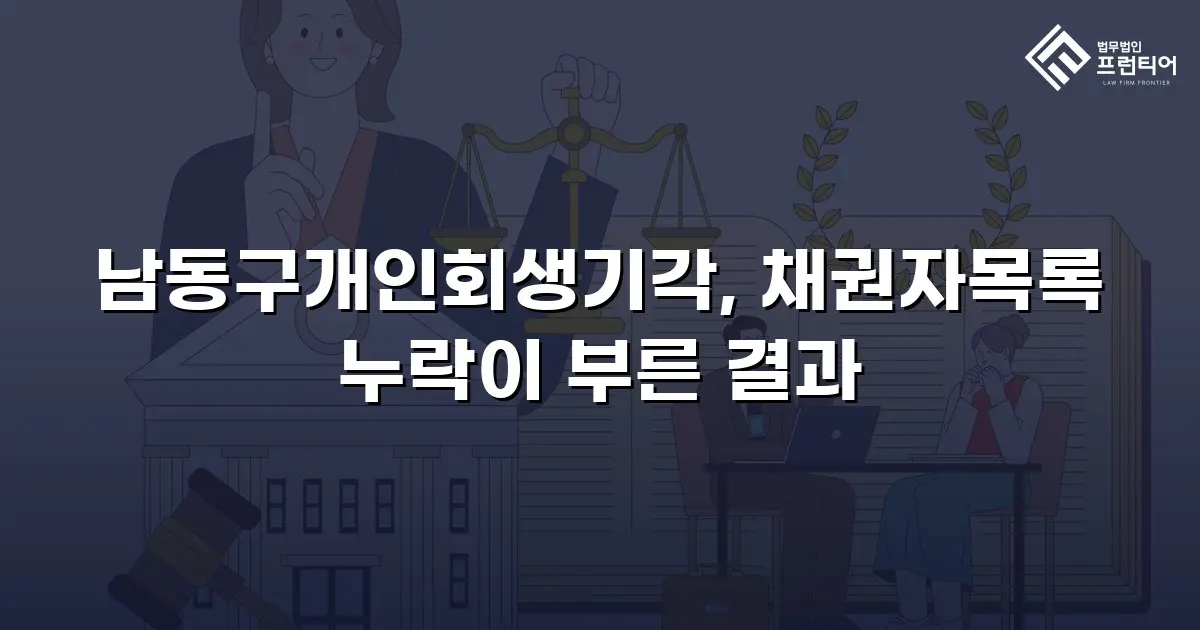 남동구개인회생기각, 채권자목록 누락이 부른 결과