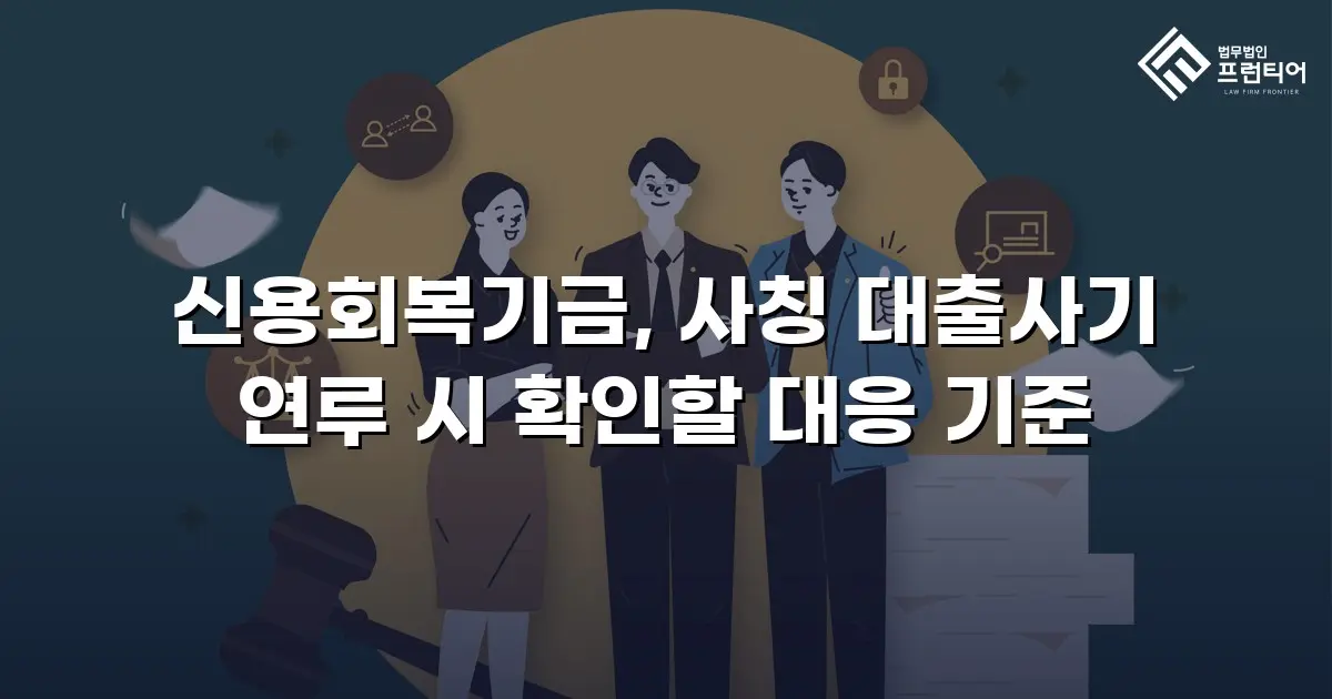 신용회복기금, 사칭 대출사기 연루 시 확인할 대응 기준