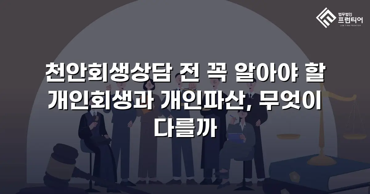 천안회생상담 전 꼭 알아야 할 개인회생과 개인파산, 무엇이 다를까