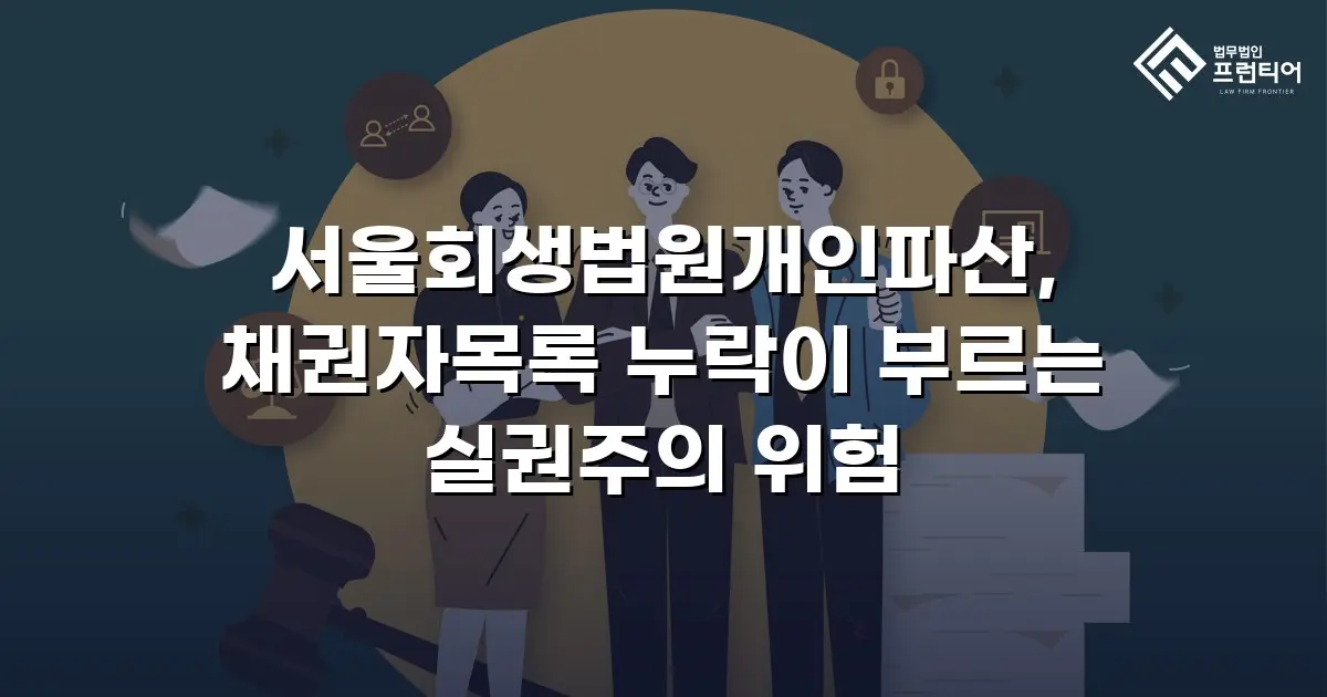 서울회생법원개인파산, 채권자목록 누락이 부르는 실권주의 위험