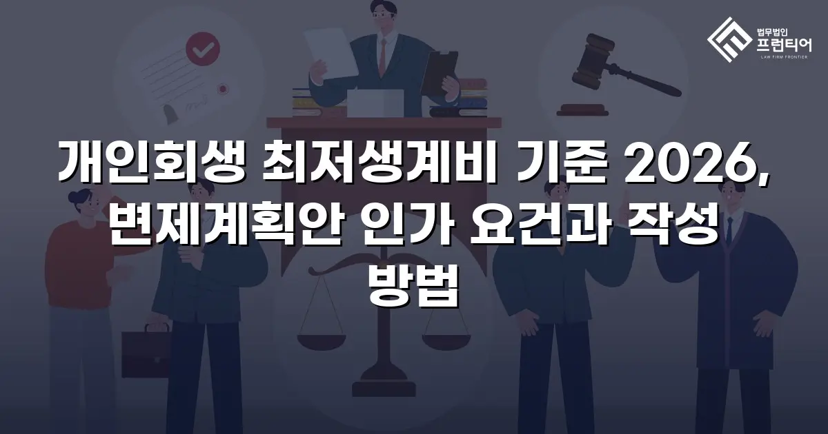 개인회생 최저생계비 기준 2026, 변제계획안 인가 요건과 작성 방법