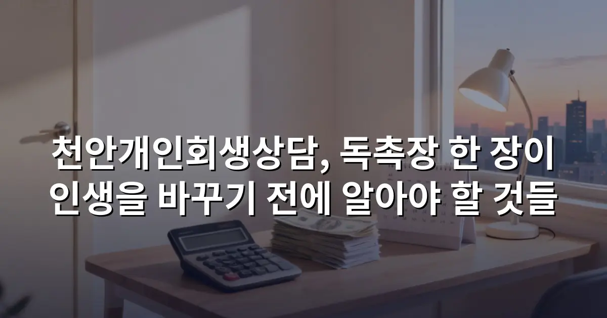 천안개인회생상담, 독촉장 한 장이 인생을 바꾸기 전에 알아야 할 것들