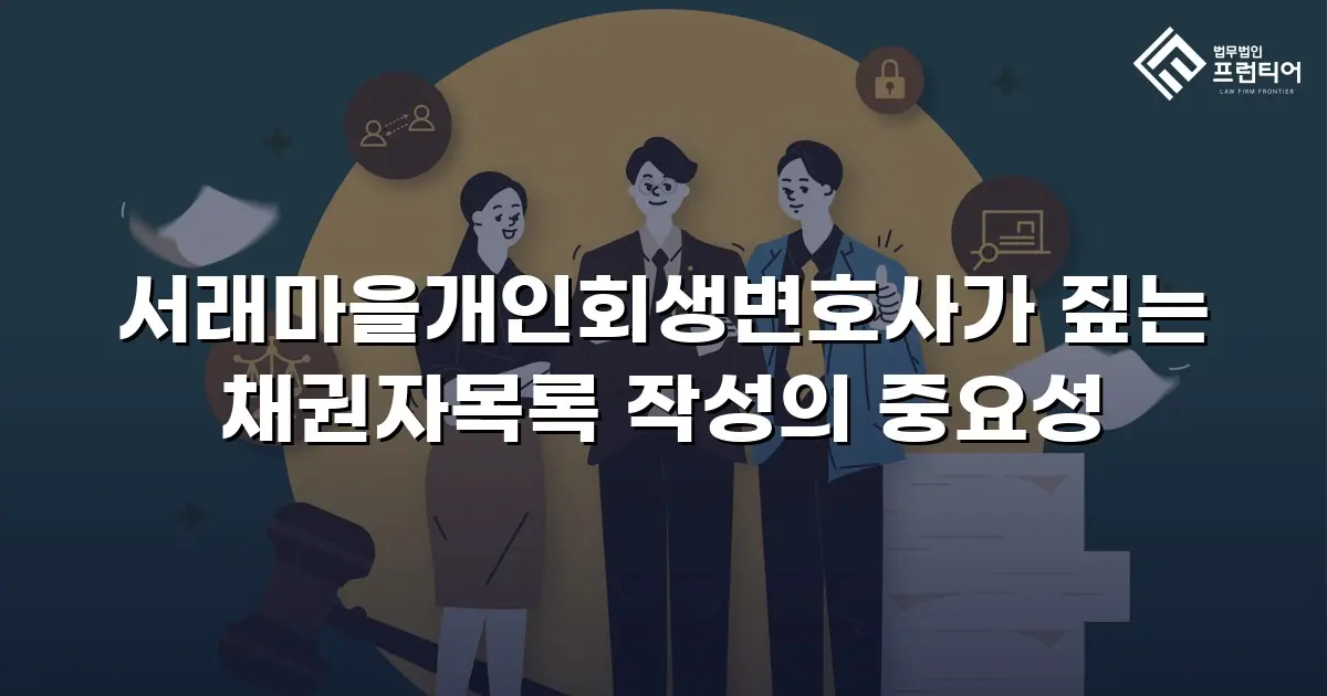 서래마을개인회생변호사가 짚는 채권자목록 작성의 중요성