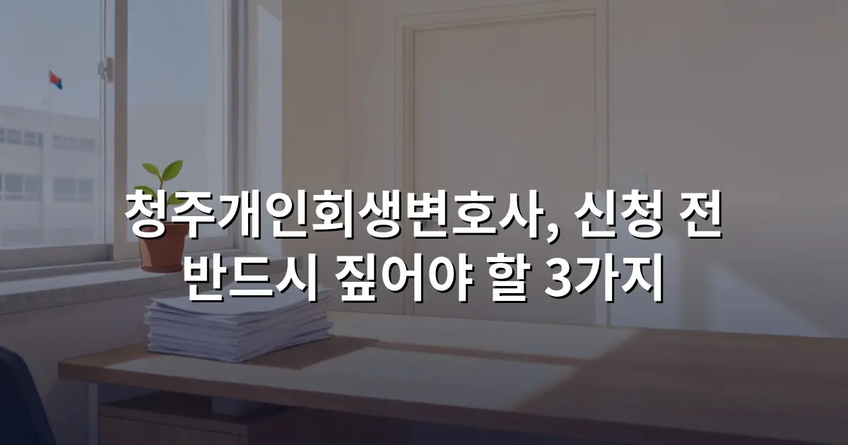 청주개인회생변호사, 신청 전 반드시 짚어야 할 3가지