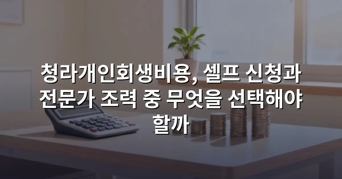청라개인회생비용, 셀프 신청과 전문가 조력 중 무엇을 선택해야 할까