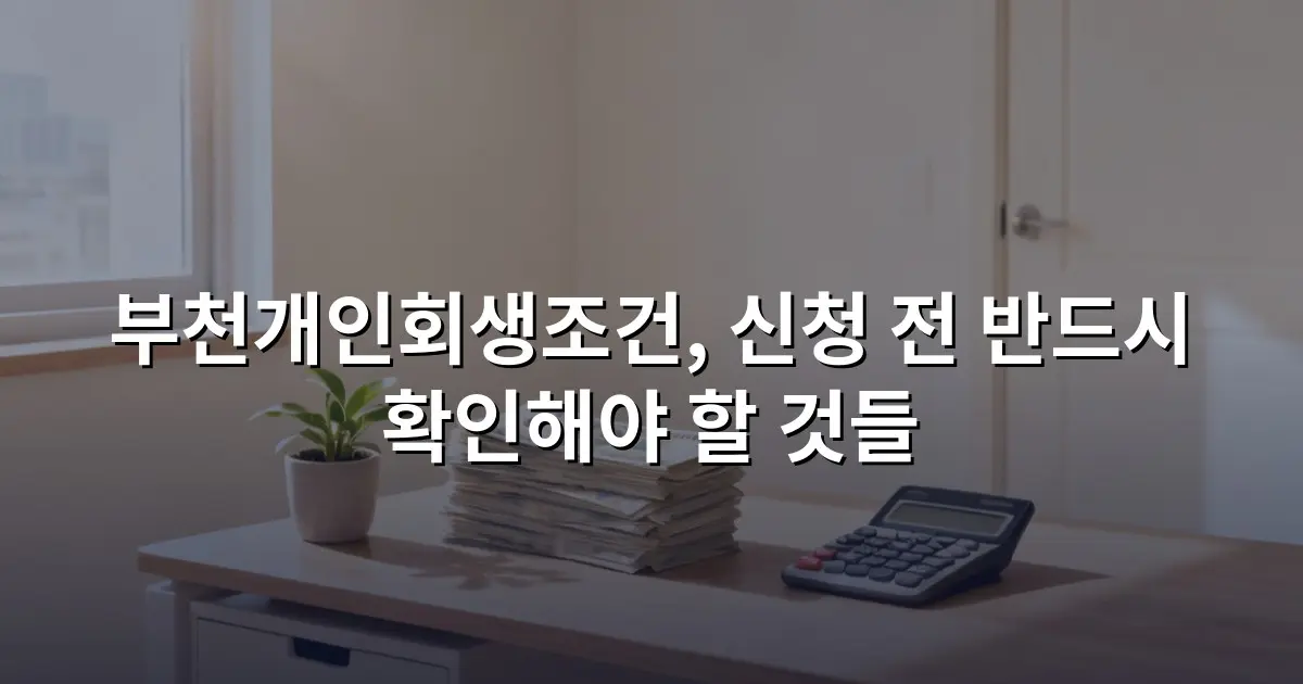 부천개인회생조건, 신청 전 반드시 확인해야 할 것들