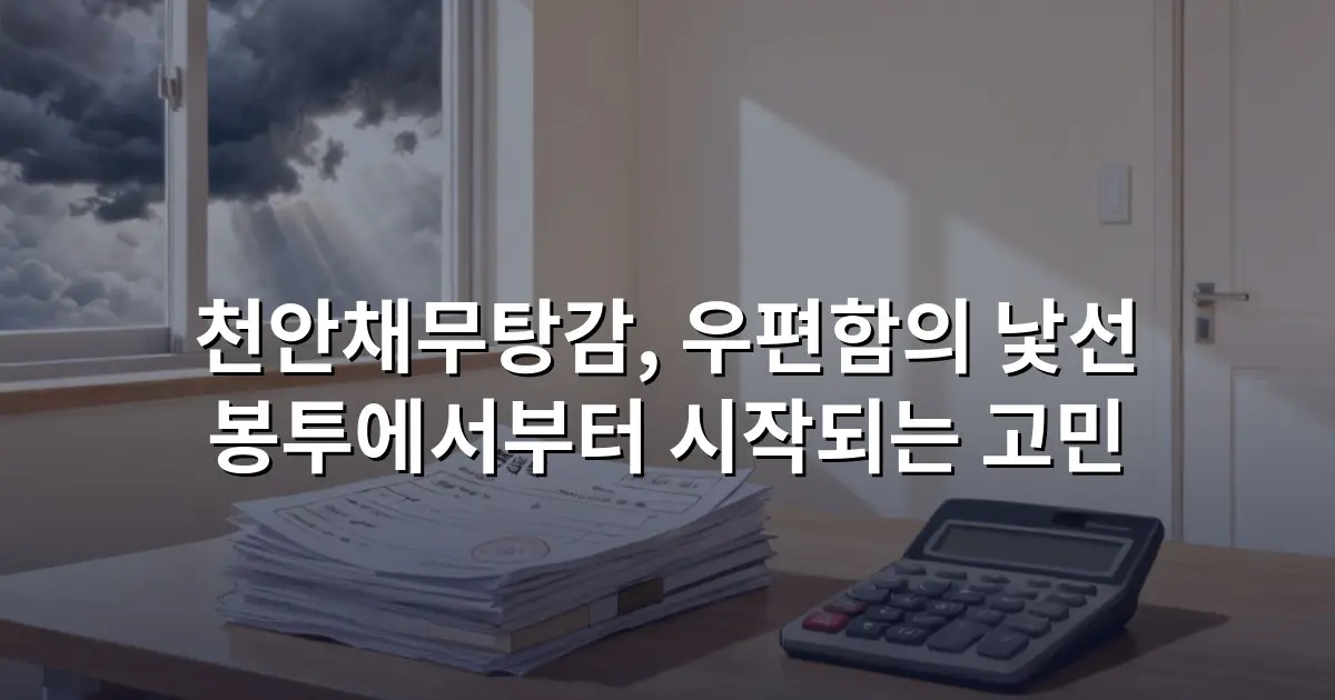 천안채무탕감, 우편함의 낯선 봉투에서부터 시작되는 고민