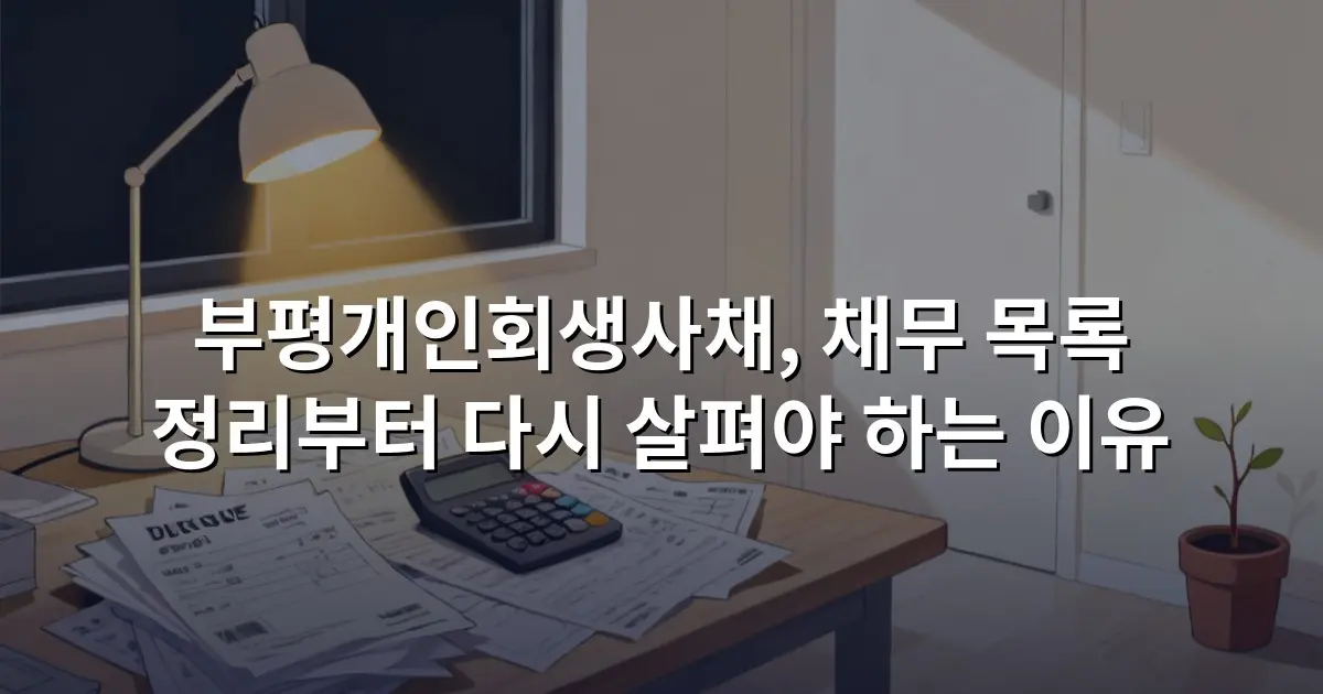 부평개인회생사채, 채무 목록 정리부터 다시 살펴야 하는 이유