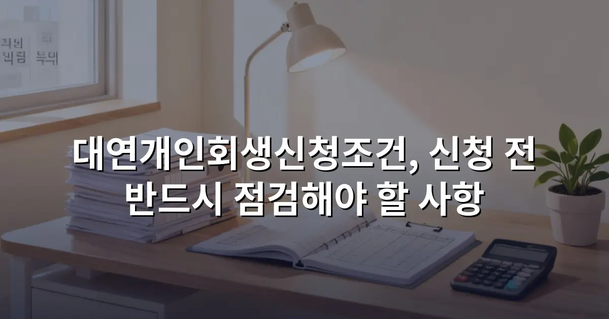 대연개인회생신청조건, 신청 전 반드시 점검해야 할 사항