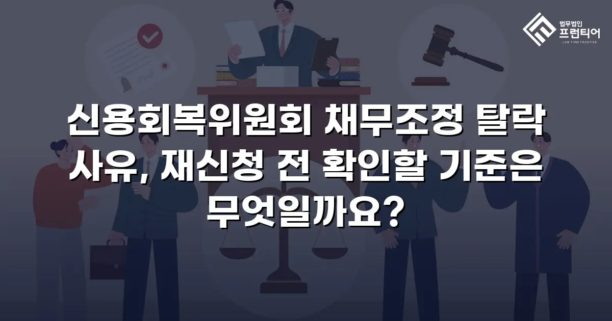 신용회복위원회 채무조정 탈락 사유, 재신청 전 확인할 기준은 무엇일까요?